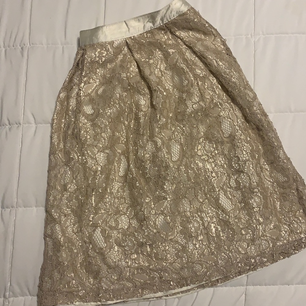 Francesca’s gold lacy skirt!
